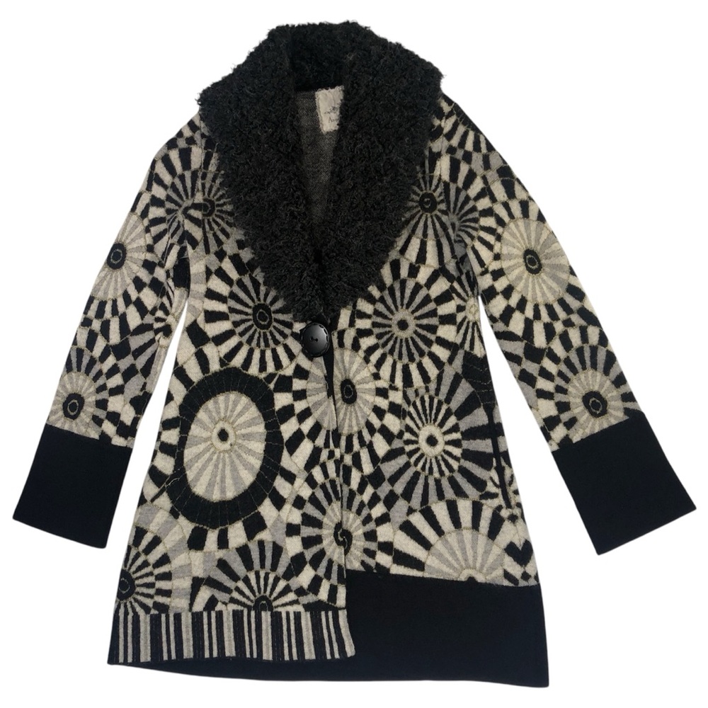 Anthropologie Womens M Wool Cardigan Sweater Whimsigoth Grunge Witchy Dark Fairy